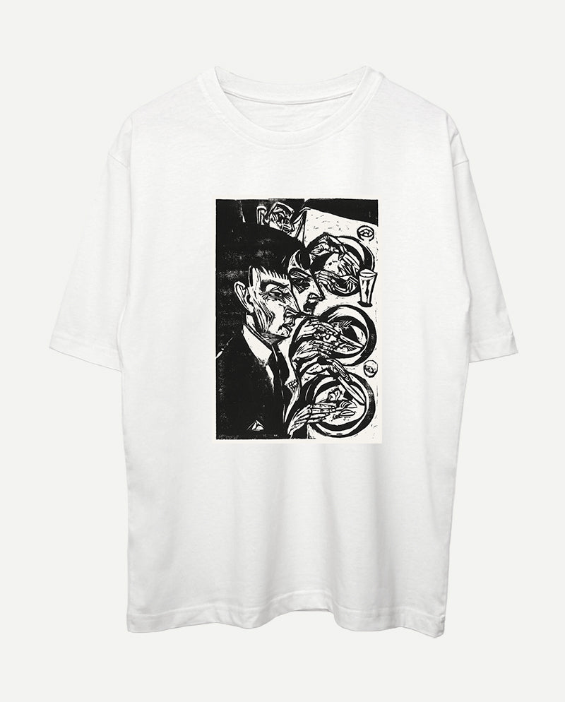 Akşam Yemeğindeki Gergin İnsanlar Oversize Tişört