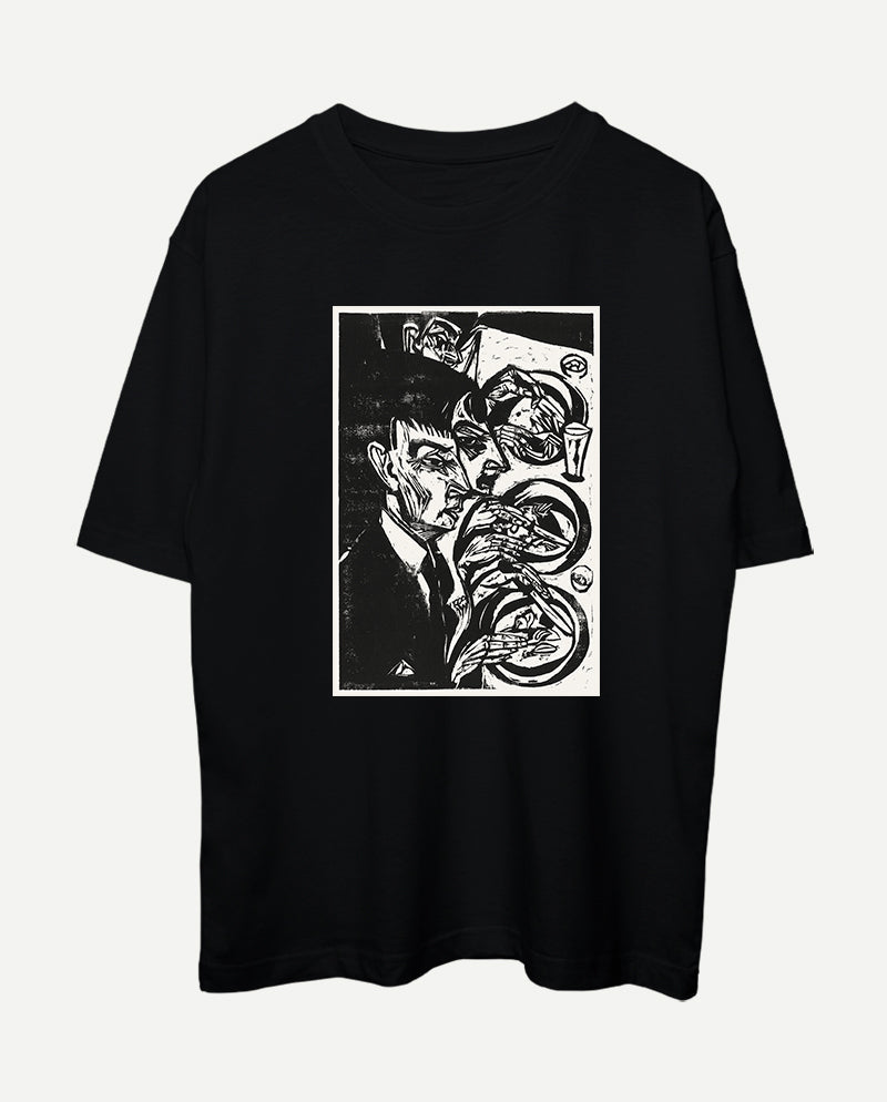 Akşam Yemeğindeki Gergin İnsanlar Oversize Tişört