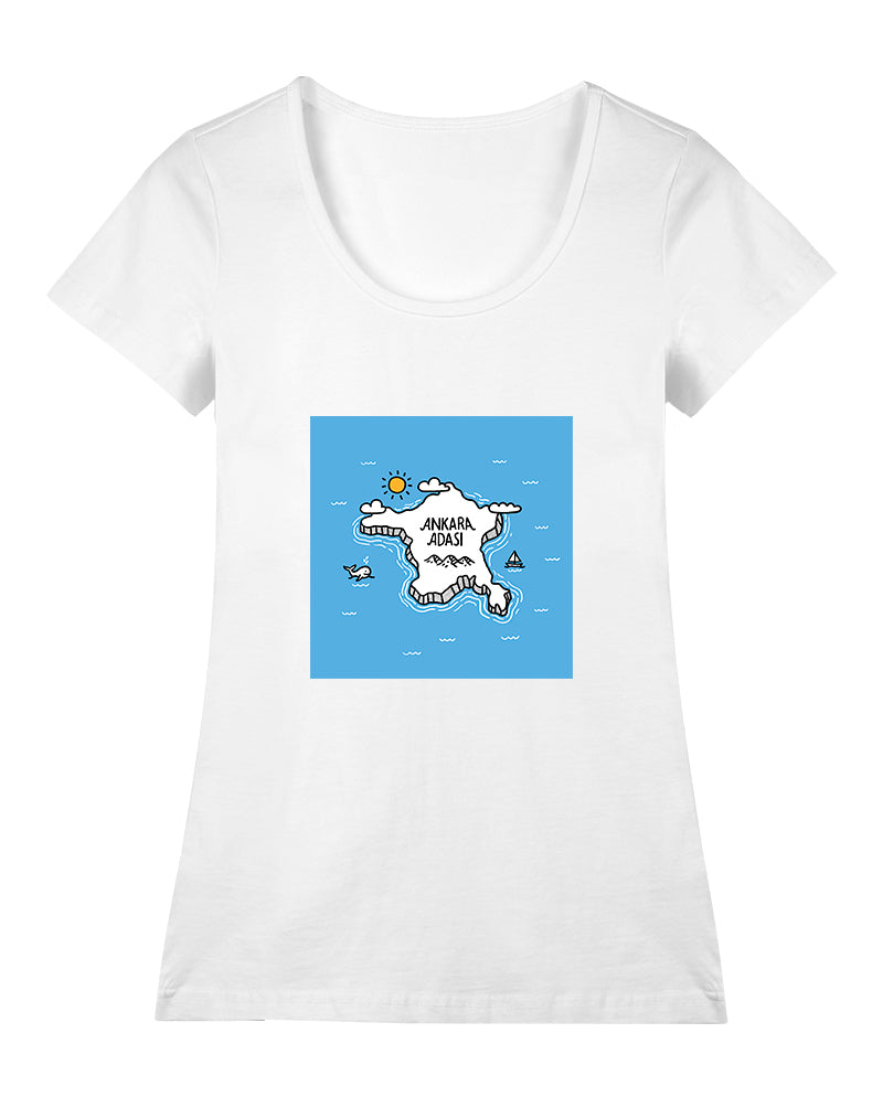 Ankara Adası Geniş Yaka Tişört