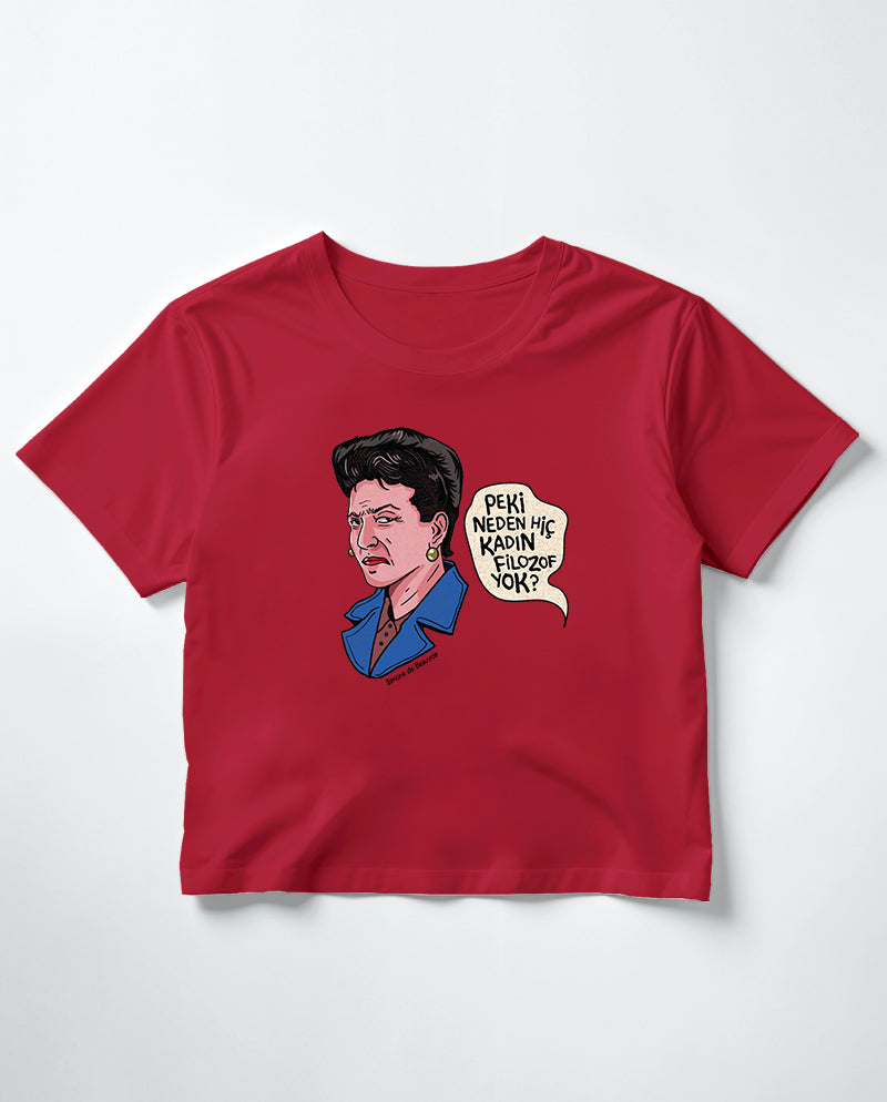 Simone de Beauvoir Crop Tişört