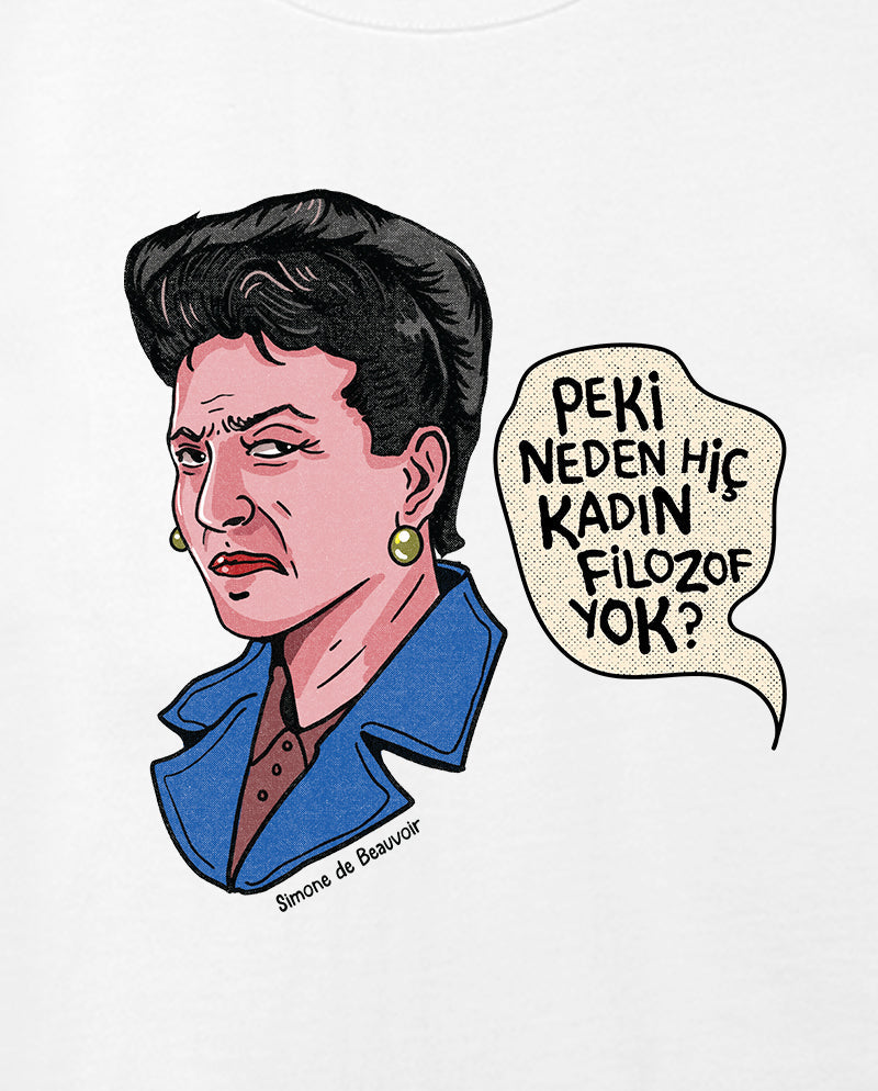 Simone de Beauvoir Geniş Yaka Tişört