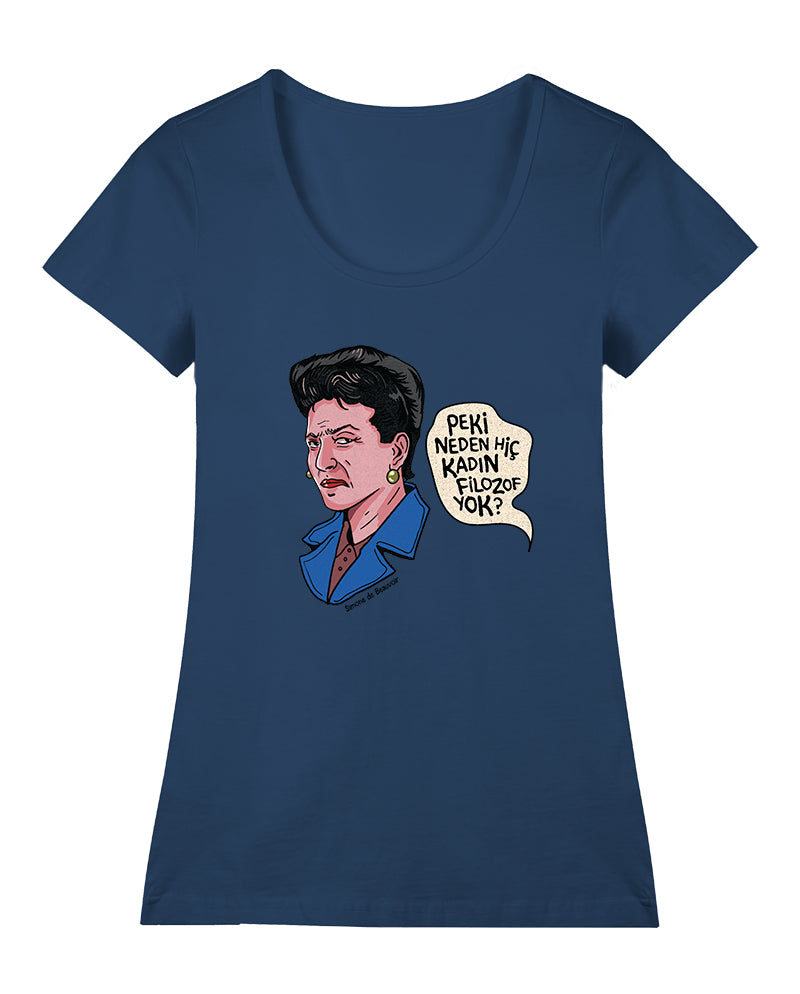 Simone de Beauvoir Geniş Yaka Tişört