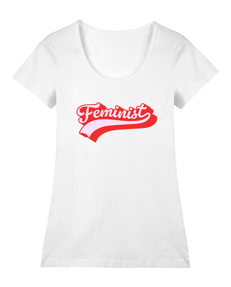 Bubblegum Feminist Geniş Yaka Tişört