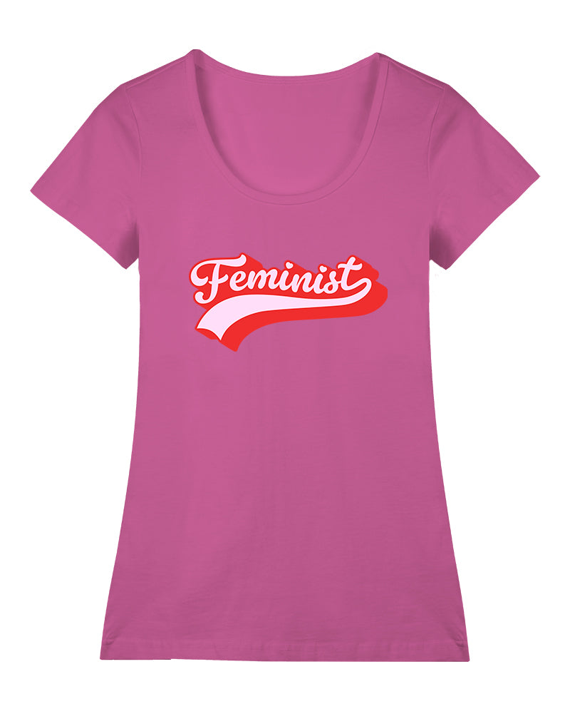 Bubblegum Feminist Geniş Yaka Tişört