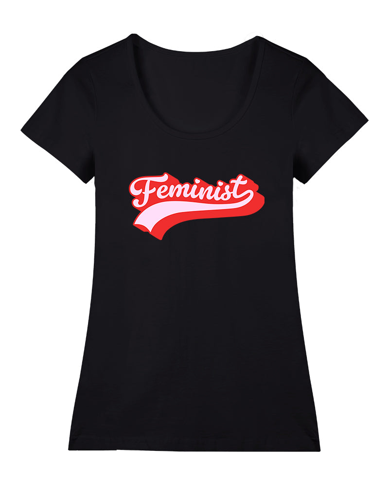 Bubblegum Feminist Geniş Yaka Tişört