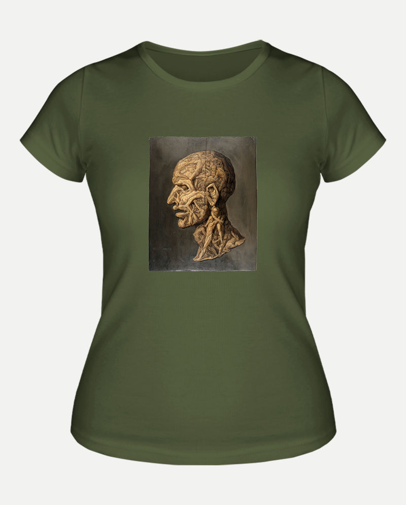 Çıplak Vücutlardan Oluşan Adam Kafası Kadın Tişört