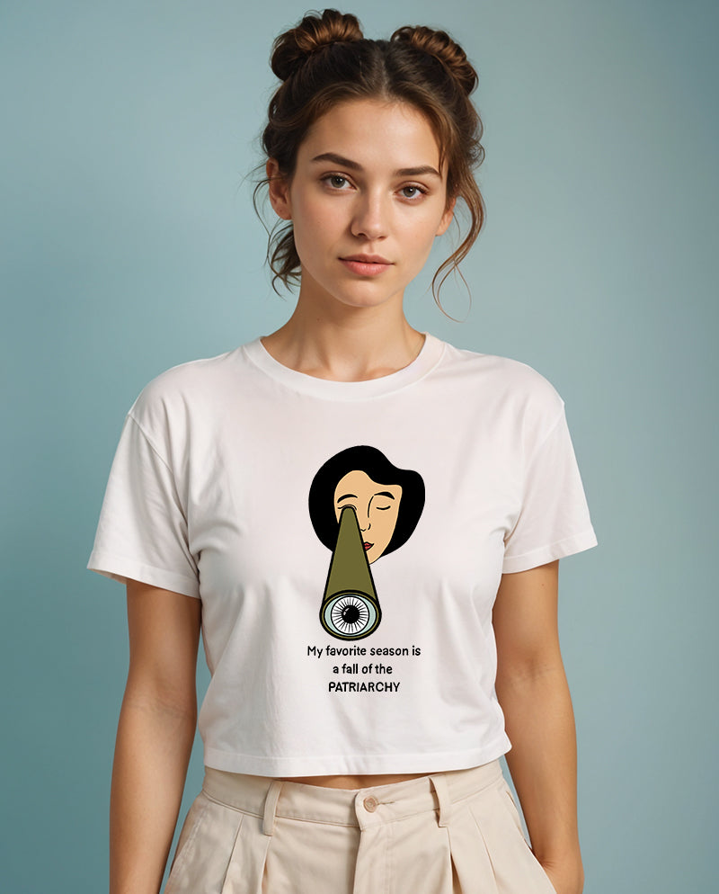 Dört mevsim özgürlük Crop Tişört