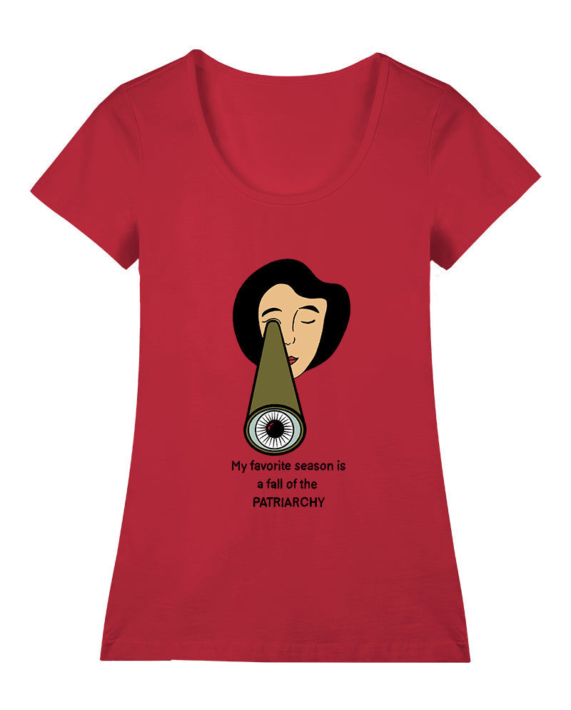 Dört mevsim özgürlük Geniş Yaka Tişört