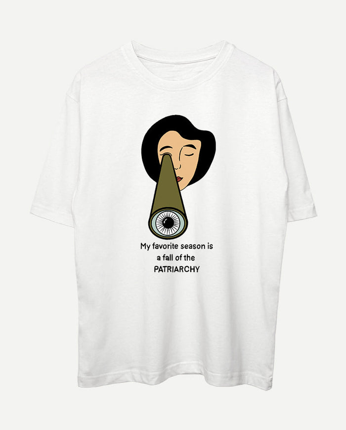 Dört mevsim özgürlük Oversize Tişört