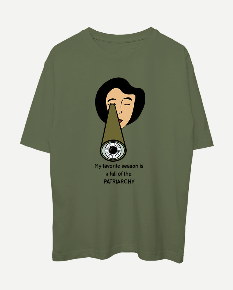 Dört mevsim özgürlük Oversize Tişört