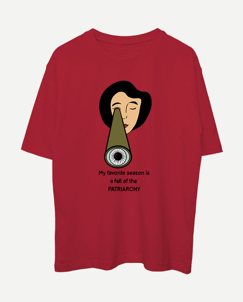 Dört mevsim özgürlük Oversize Tişört