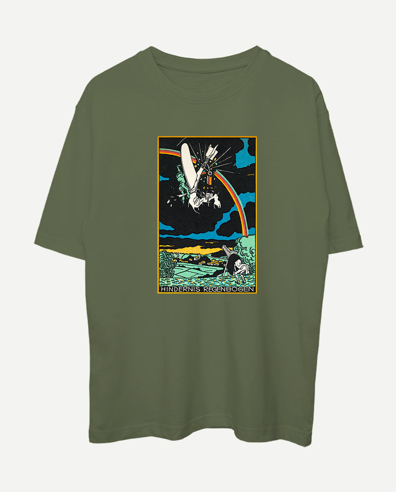 Gökkuşağı Engeli Oversize Tişört