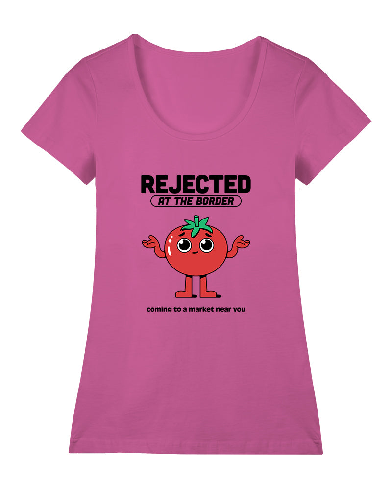 Gümrükten Dönen Domates Geniş Yaka Tişört