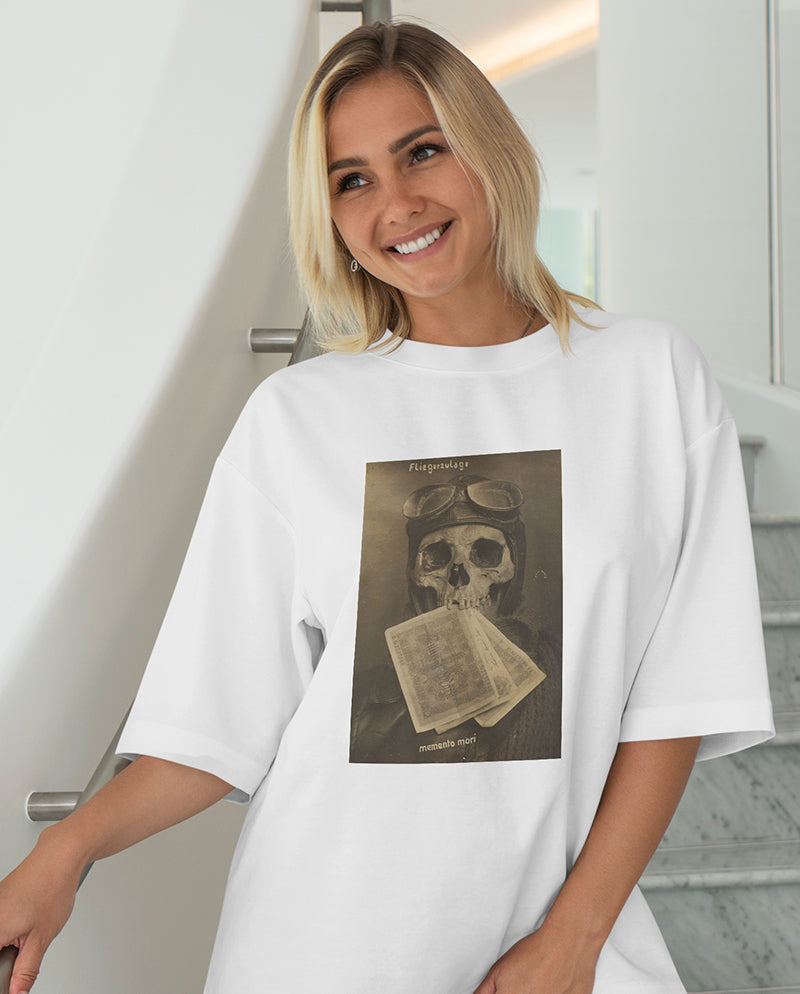 Havacı Kafatası Oversize Tişört