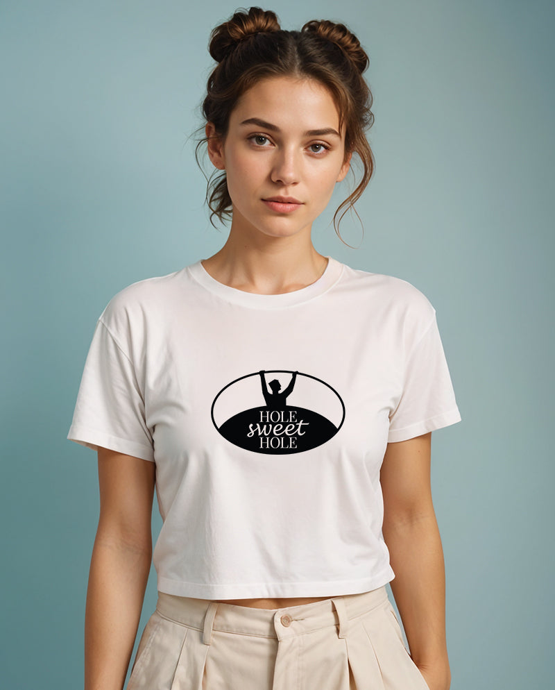 Hole sweet hole Crop Tişört