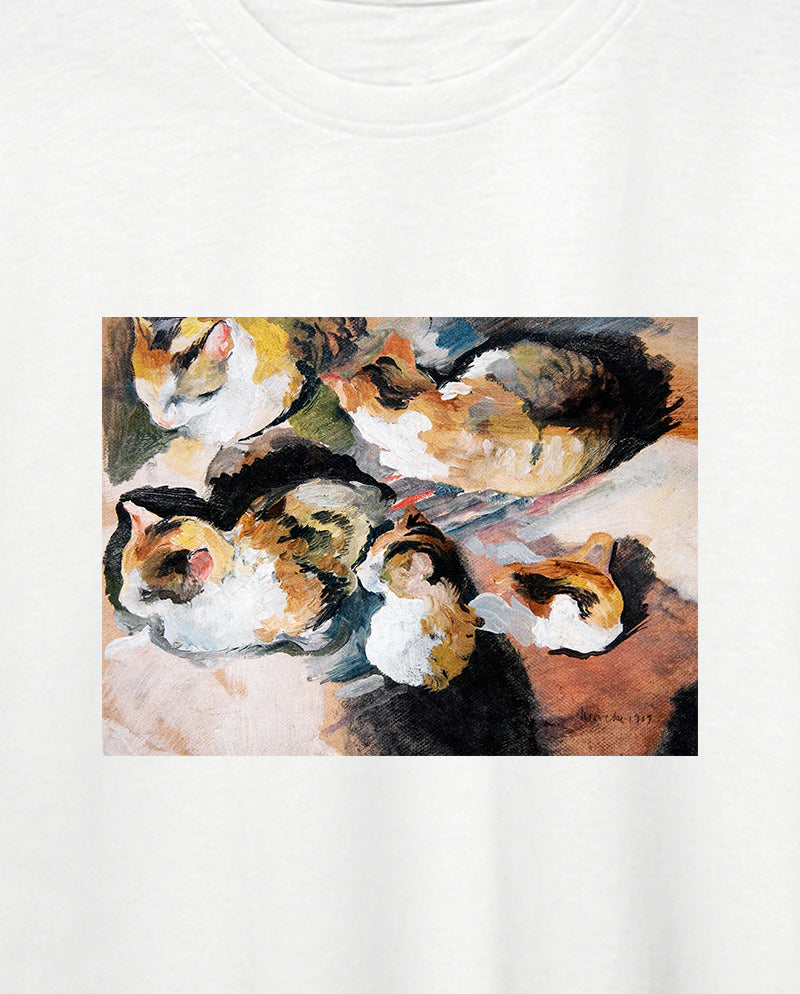 Kedi Çalışması Oversize Tişört