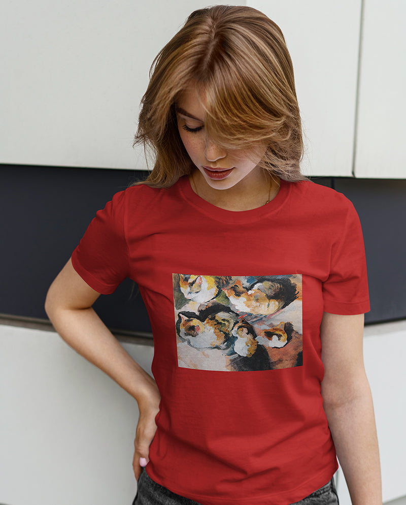 Kedi Çalışması Kadın Tişört