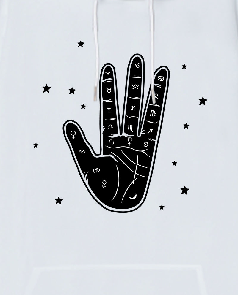 Kosmotik El Falı Oversize Unisex Kapüşonlu Sweatshirt