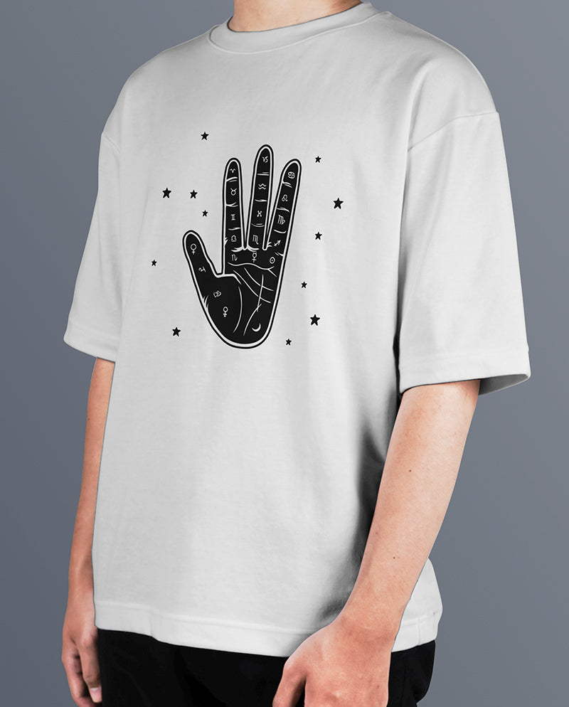 Kosmotik El Falı Oversize Tişört