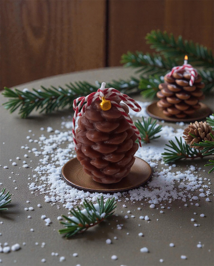 Yeni Yıl Kozalağı, Dekoratif Mum