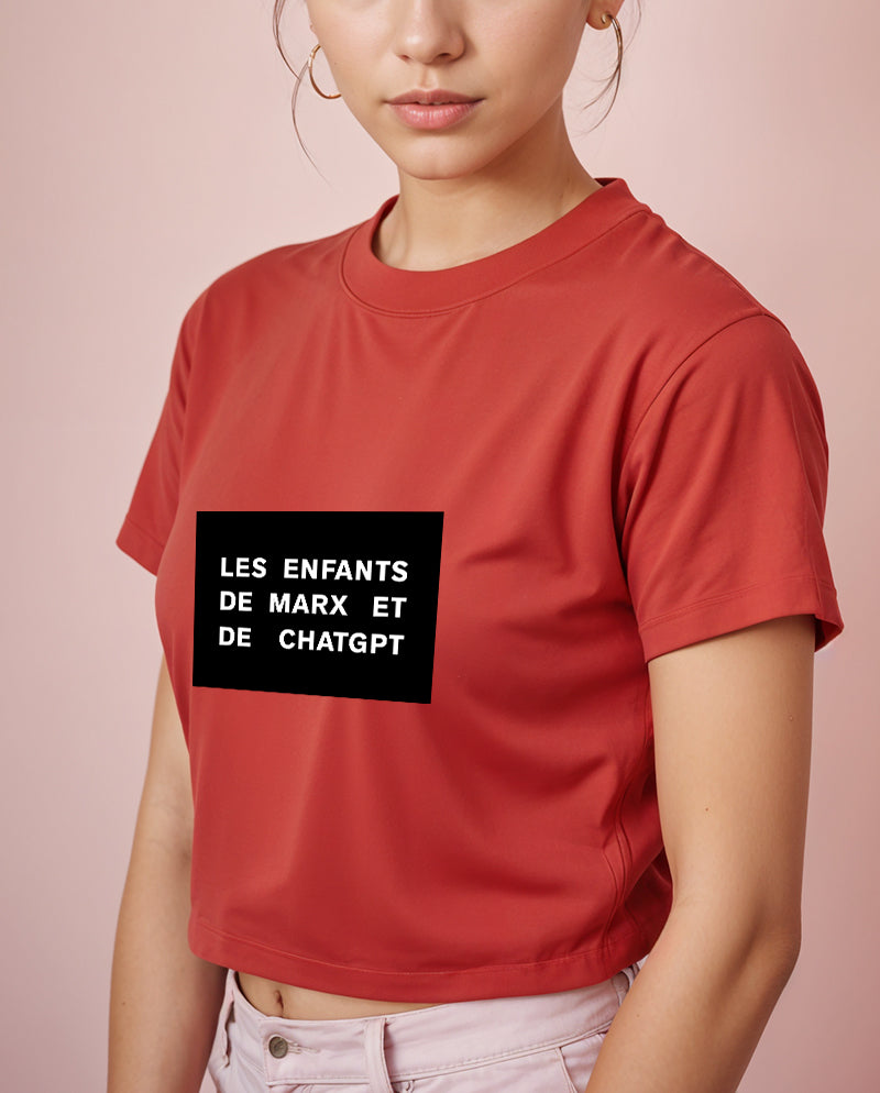 Les enfants de Marx et de ChatGPT Crop Tişört