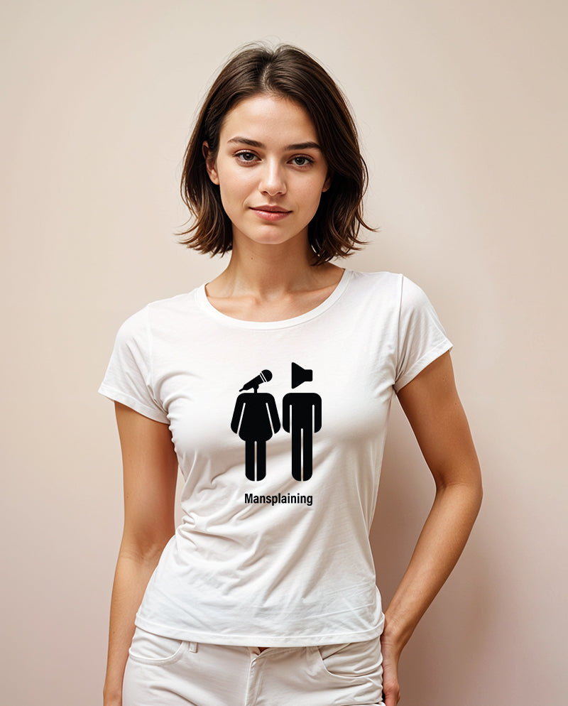 Mansplaining Geniş Yaka Tişört