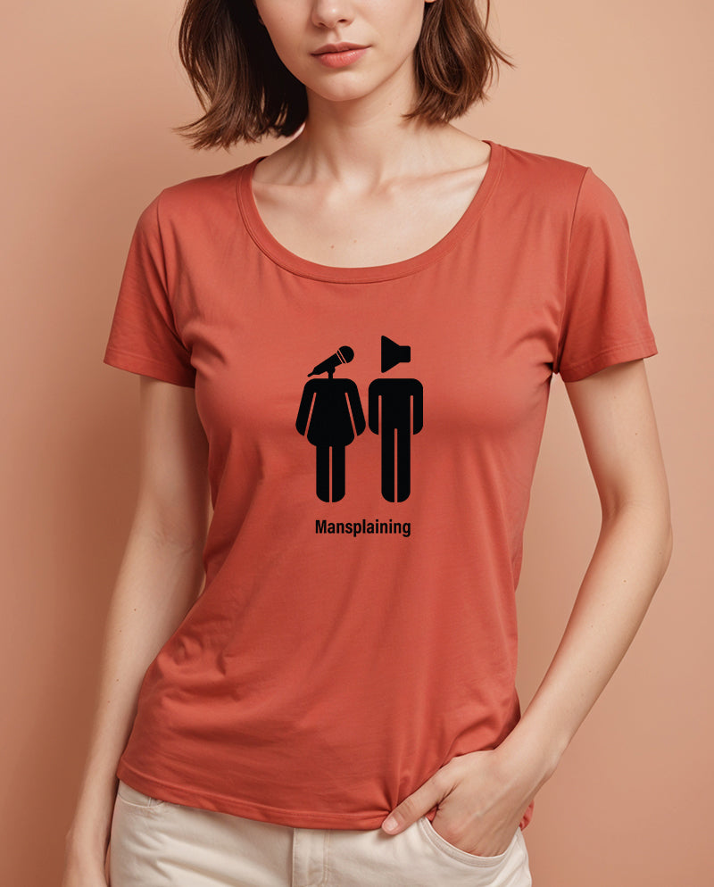 Mansplaining Geniş Yaka Tişört