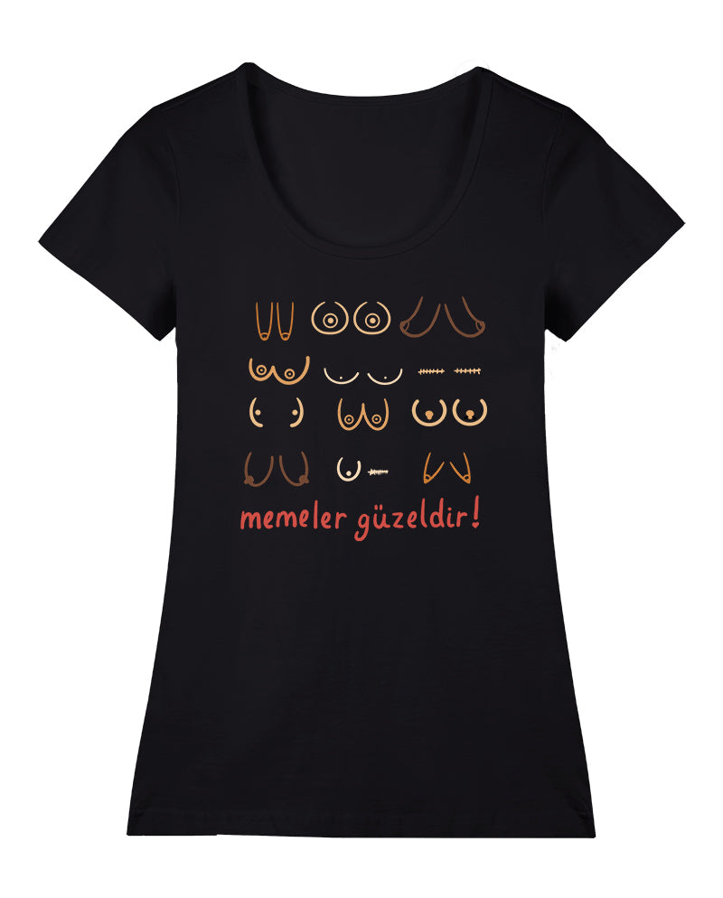 Memeler Güzeldir! Geniş Yaka Tişört