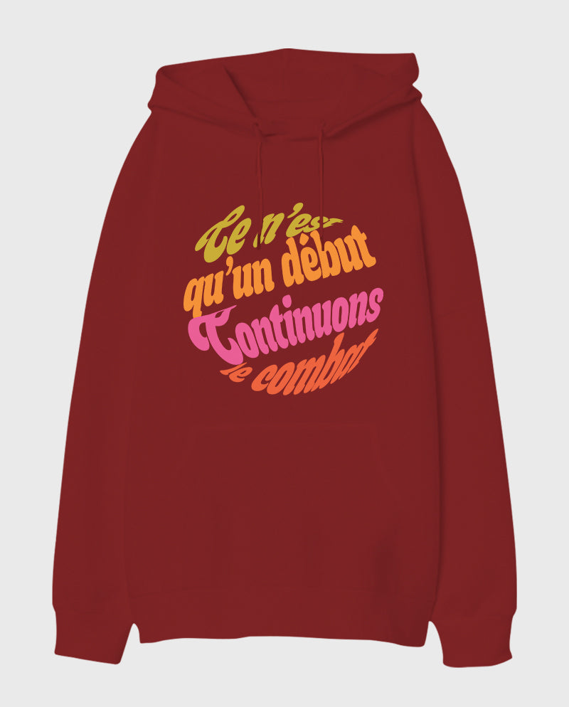 Mücadeleye devam Oversize Unisex Kapüşonlu Sweatshirt