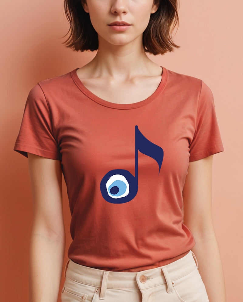 Nazar notası Geniş Yaka Tişört