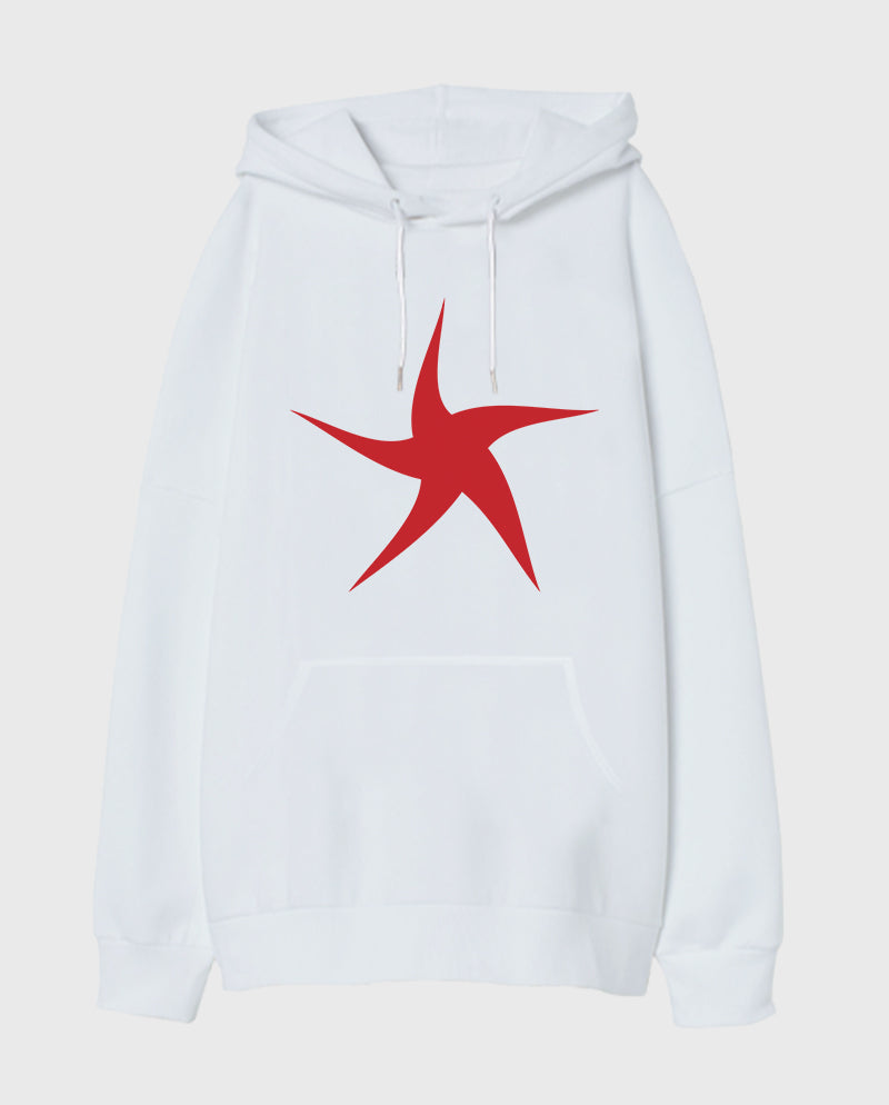 Neşeli yıldız Oversize Unisex Kapüşonlu Sweatshirt