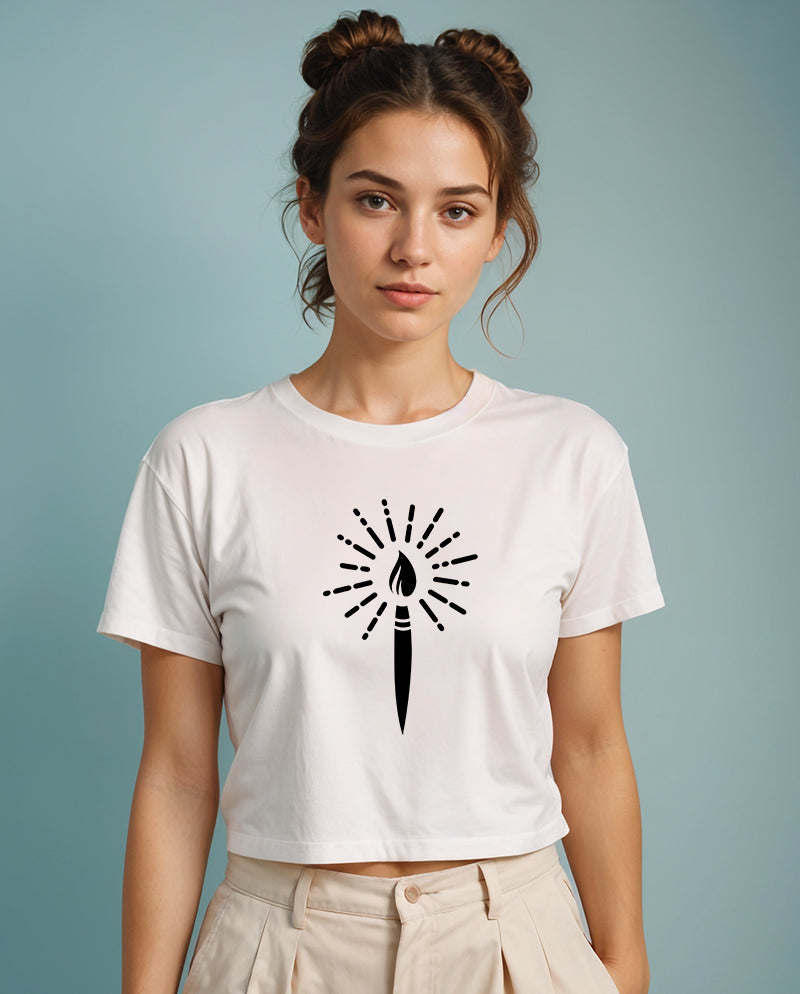 Sanatın ışığı Crop Tişört