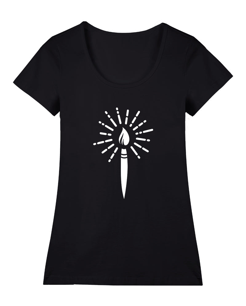 Sanatın ışığı Geniş Yaka Tişört