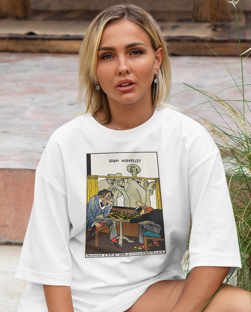 Satranç Oyuncuları Oversize Tişört