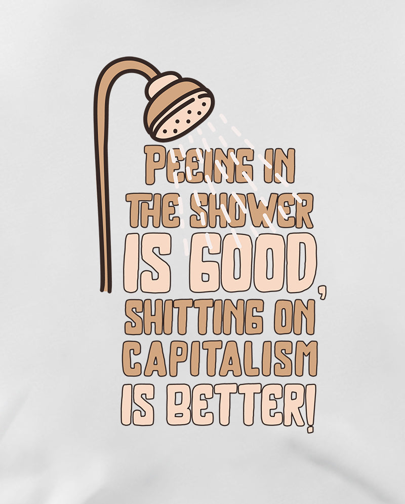 Sh*tting on capitalism Crop Tişört