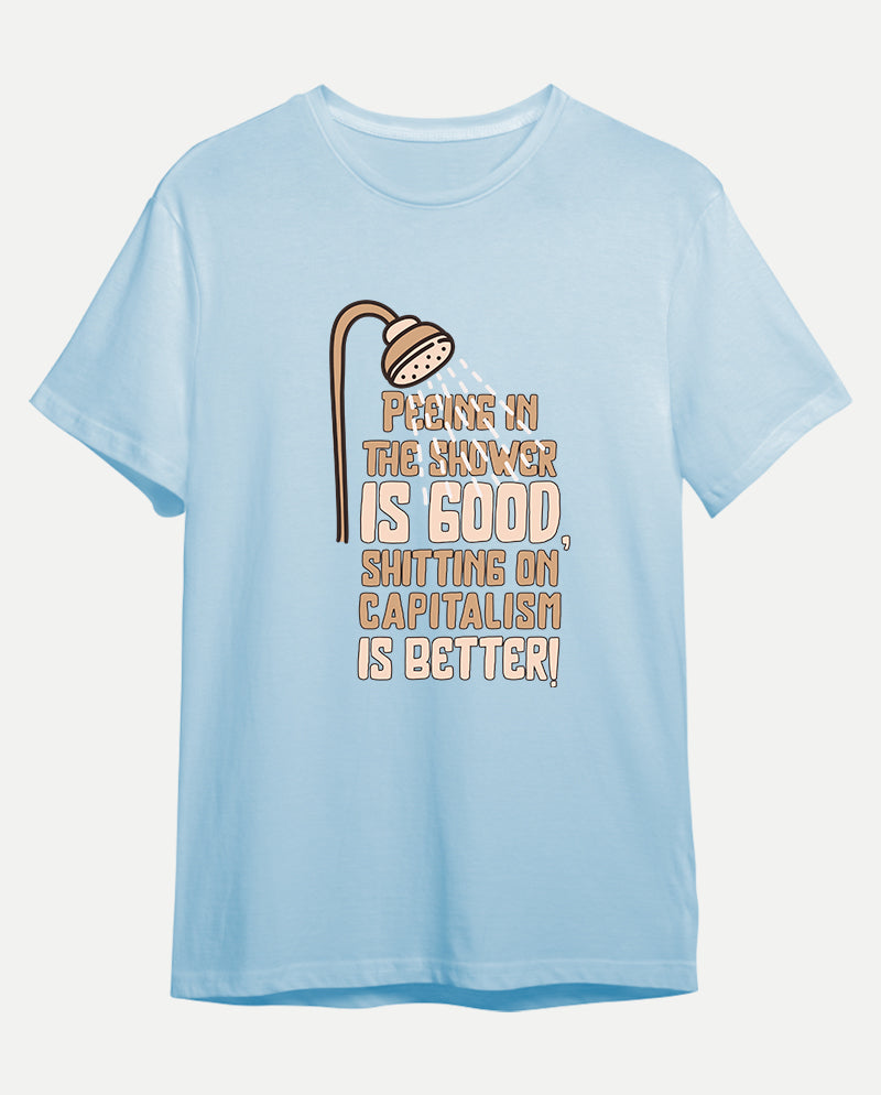 Sh*tting on capitalism Erkek Tişört