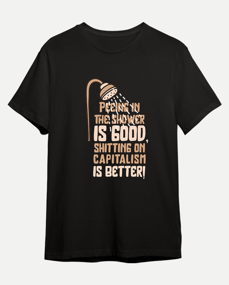 Sh*tting on capitalism Erkek Tişört
