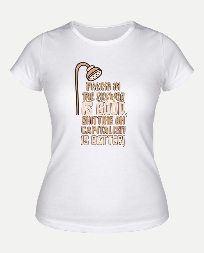 Sh*tting on capitalism Kadın Tişört