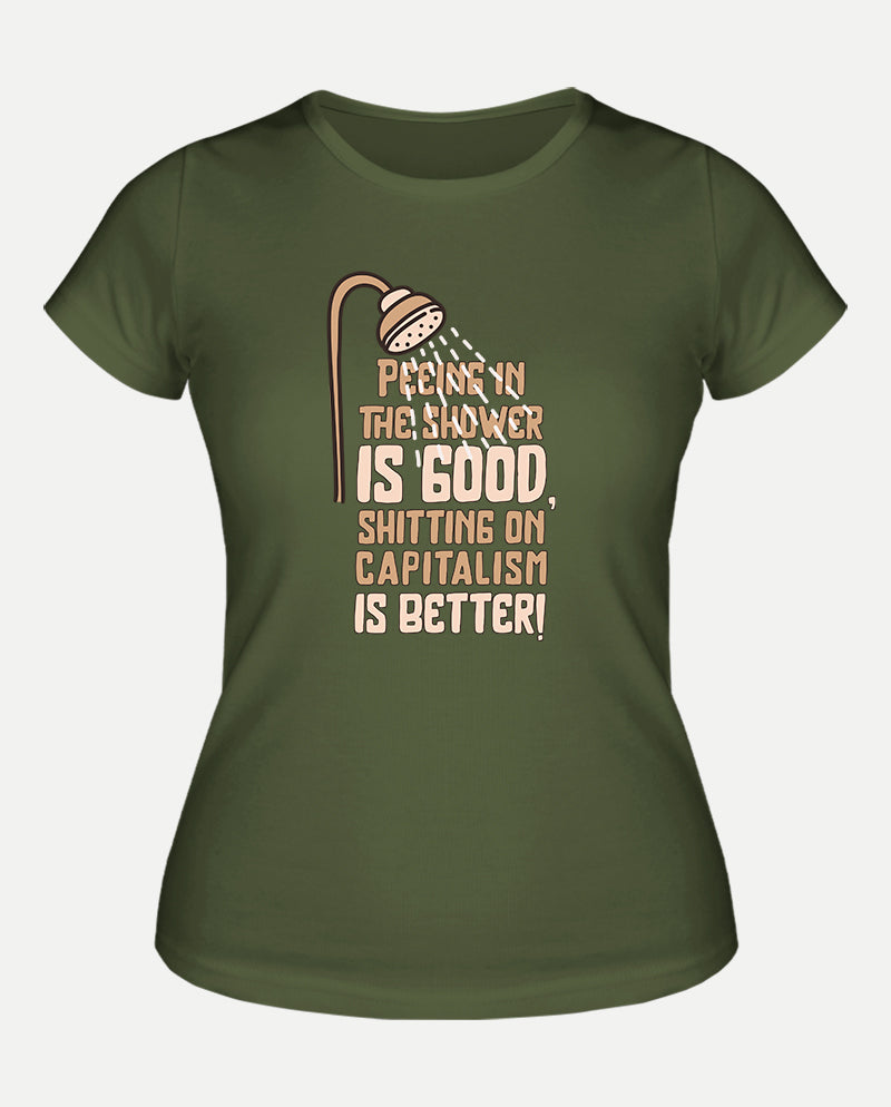 Sh*tting on capitalism Kadın Tişört
