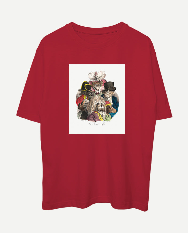 Tüylü Köpekler Oversize Tişört