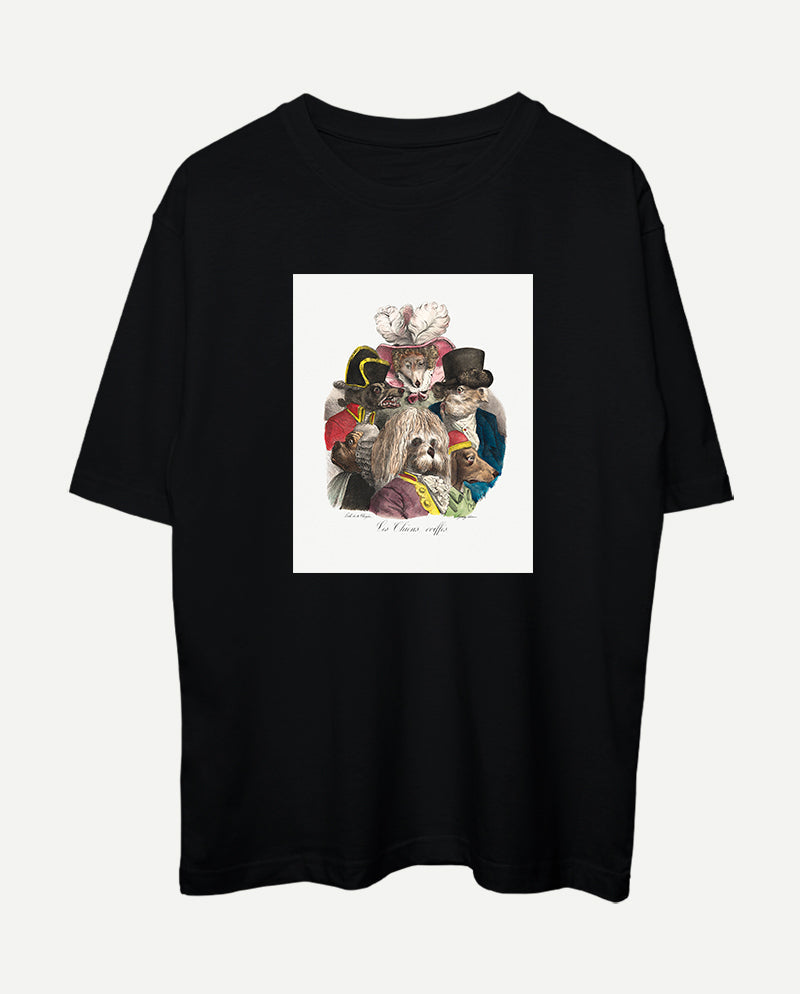 Tüylü Köpekler Oversize Tişört