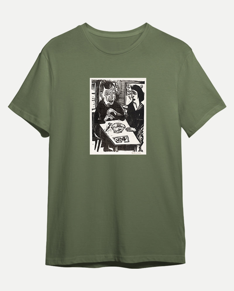 Yaşlı ve Genç Kadın Erkek Tişört