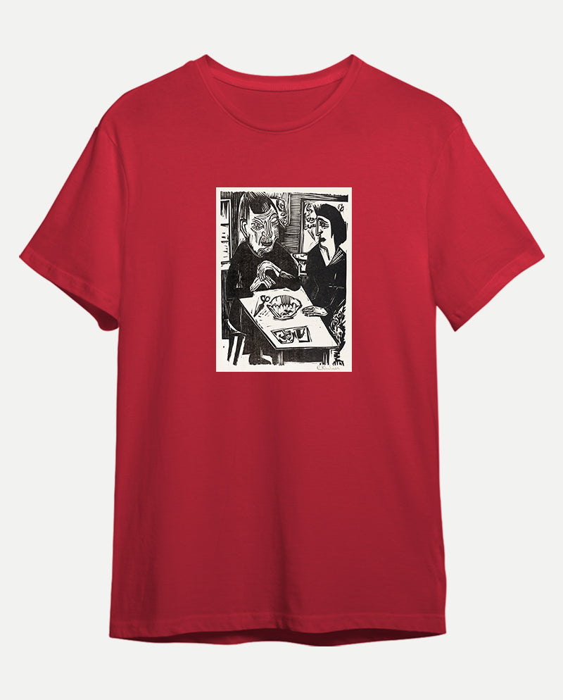 Yaşlı ve Genç Kadın Erkek Tişört