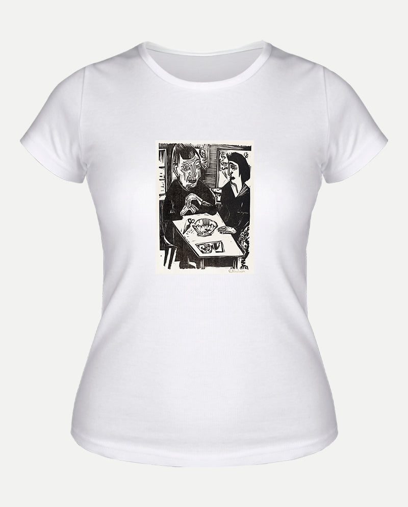 Yaşlı ve Genç Kadın Kadın Tişört