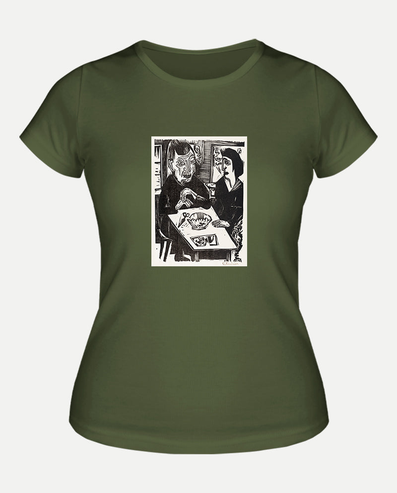 Yaşlı ve Genç Kadın Kadın Tişört