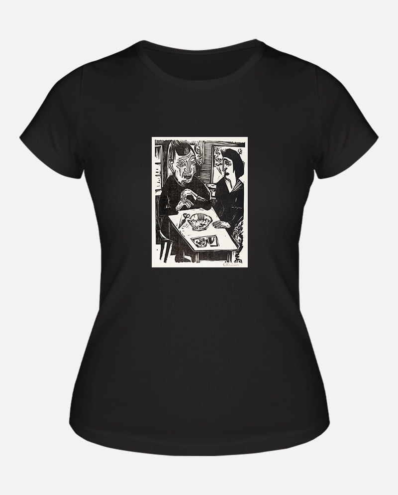 Yaşlı ve Genç Kadın Kadın Tişört