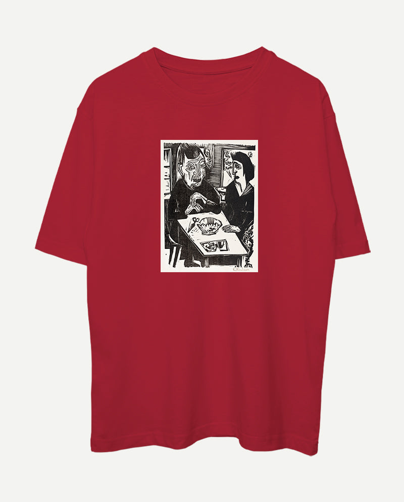 Yaşlı ve Genç Kadın Oversize Tişört