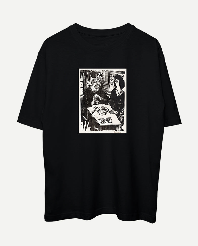 Yaşlı ve Genç Kadın Oversize Tişört