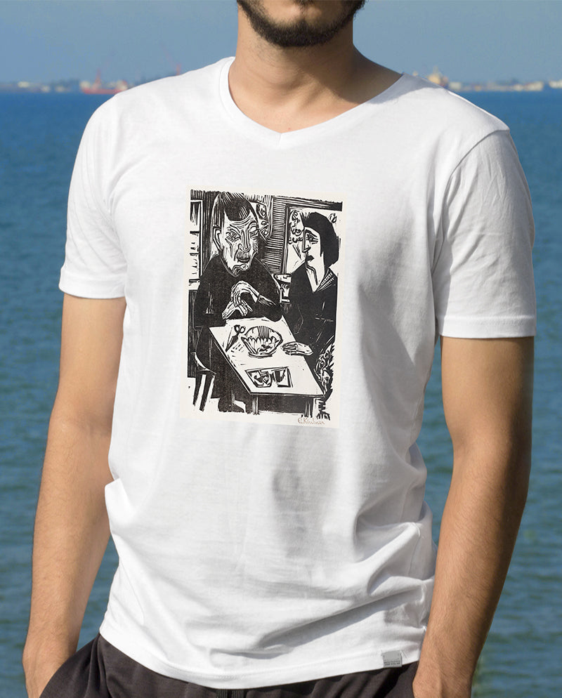 Yaşlı ve Genç Kadın Erkek Tişört