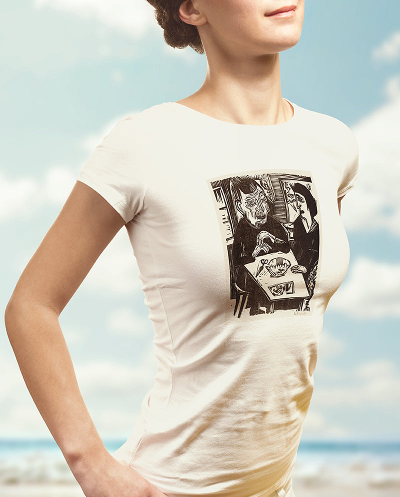 Yaşlı ve Genç Kadın Kadın Tişört